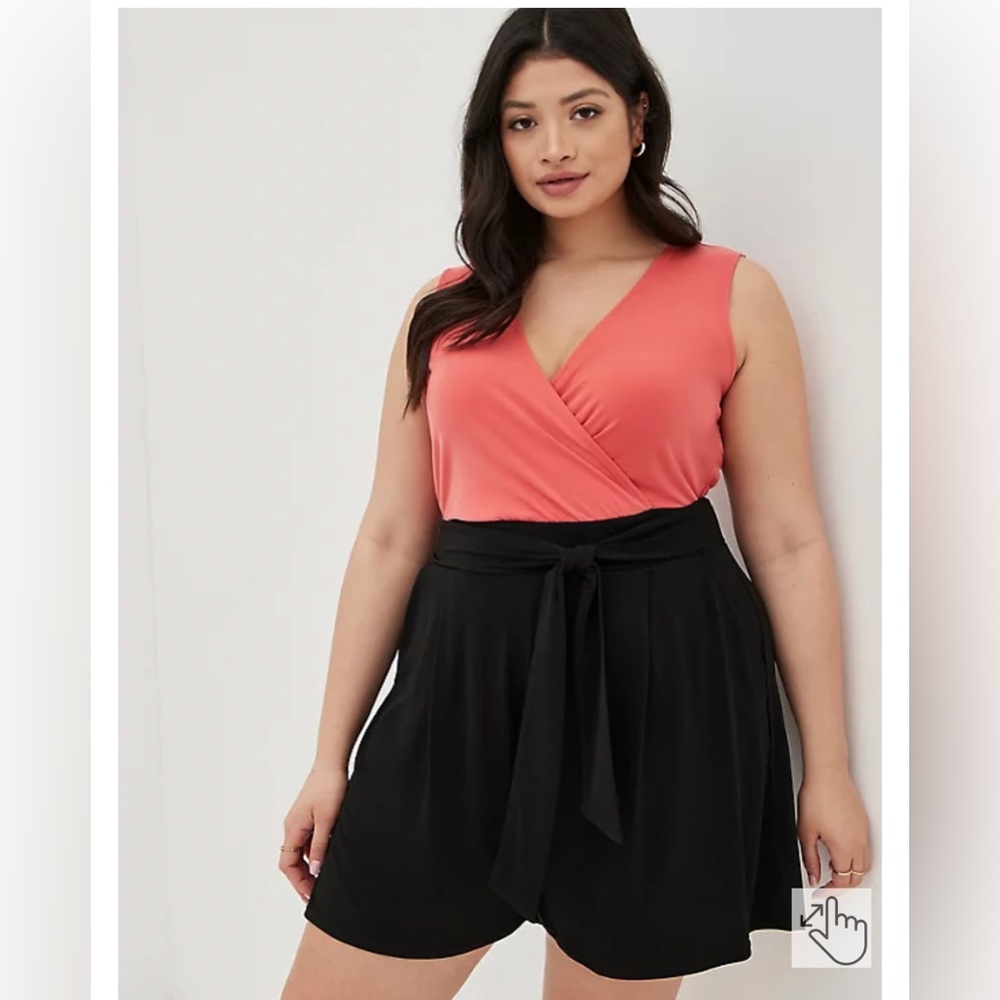 Torrid Size 6 Coral and Black Romper worn a few times